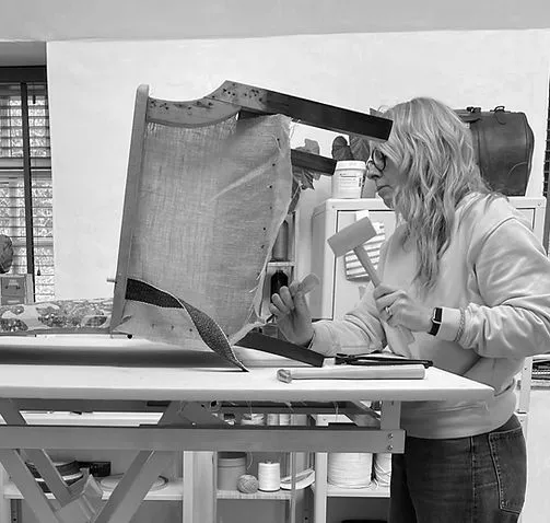 Emmaline in the workshop